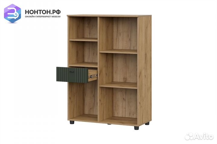 Шкаф двухдверный Милан дуб золотой / олива софт