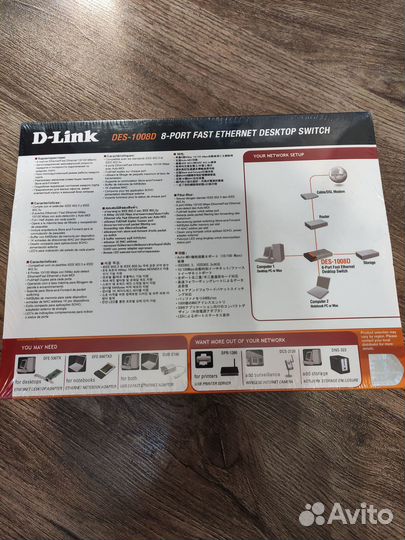 Коммутатор D-Link DES-1008D (8-port 10/100 Mbps)