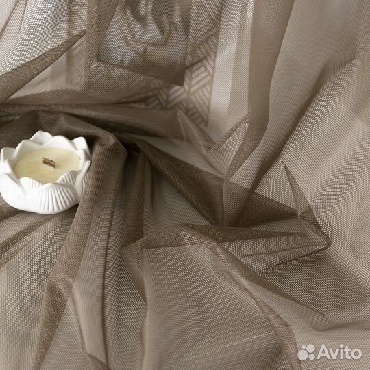 Тюль Ирис кофе