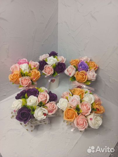Букеты из мыльных роз