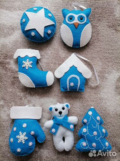 Новогодние игрушки из фетра