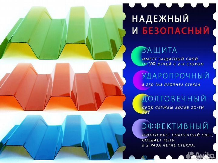 Поликарбонат волновой (кровельный)