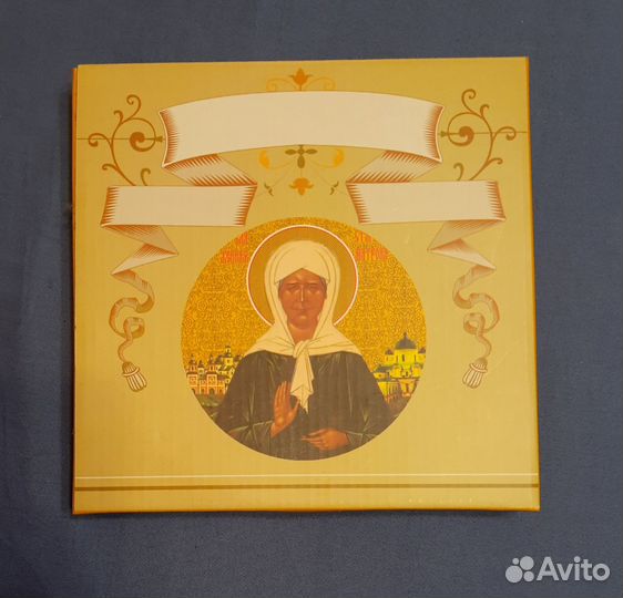 Тарелка настенная святая матрона Фарфор