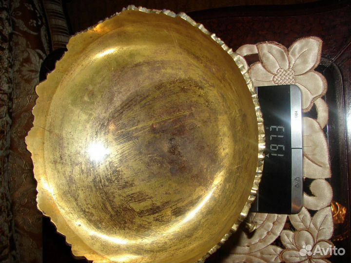 Старинная бронзовая фруктовница 