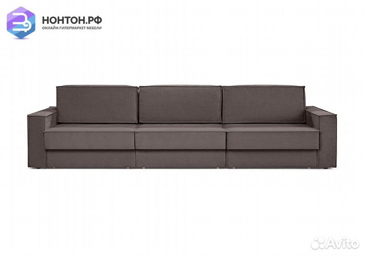 Диван еврокнижка трехместный Тревис коричневый