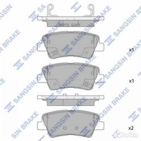 Sangsin brake SP1845 Колодки тормозные дисковые за