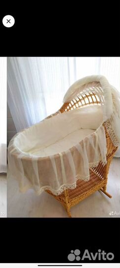Детская люлька колыбель плетеная