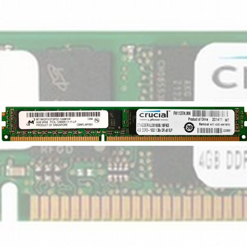 [CT4G3ERVLD8160B] Оперативная Память Crucial Ddr3 Ct4g3ervld8160b