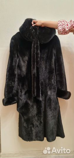 Шуба норковая с капюшоном
