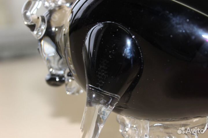 Статуэтка бык СССР цветное стекло