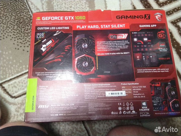 Видеокарта MSI gtx 1060 6gb на запчасти