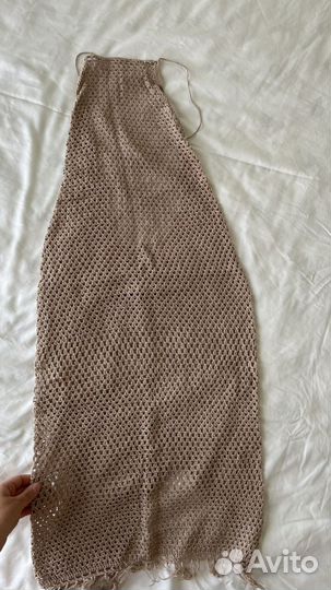 Вязаное пляжное платье, туника. Море