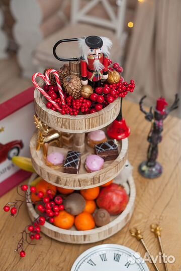 3хярусная фруктовница этажерка деревянная