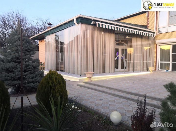 Безрамное остекление террас, веранд, балконов