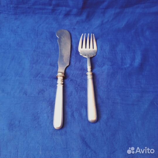 Серебро вилка и нож 84 пробы