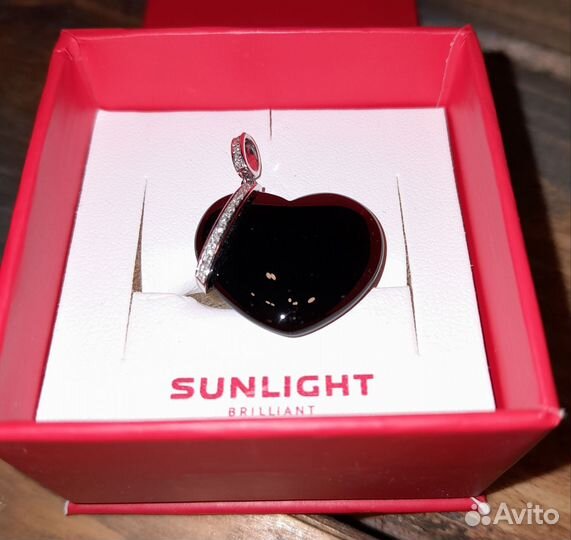 Кулон оникс белое золото с бриллиантами