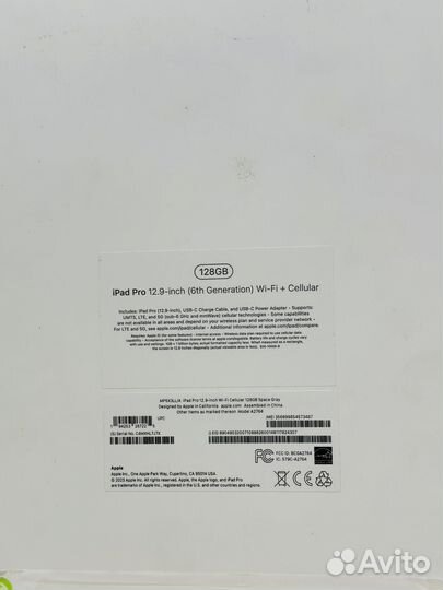 Новый Pro 12.9 M2 (2022) 128Gb WiFi + LTE