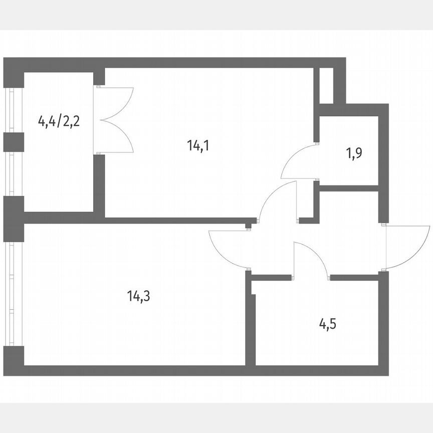 1-к. квартира, 41 м², 7/8 эт.