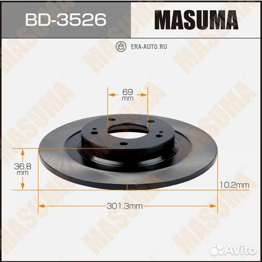 Masuma BD-3526 Диск тормозной masuma rear ASX outl