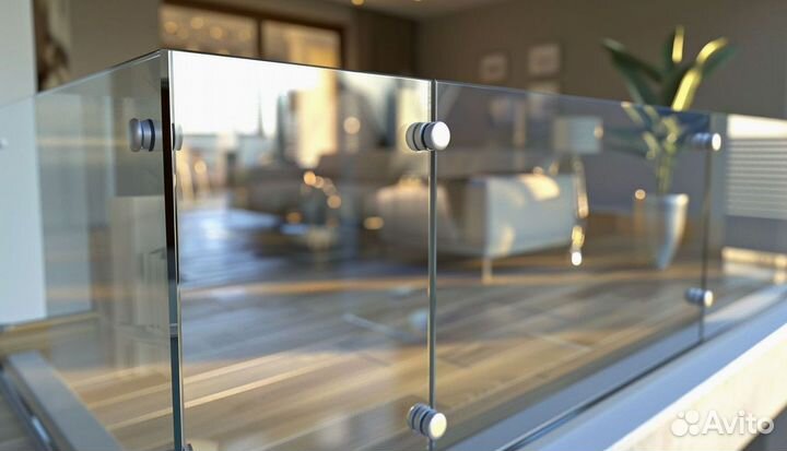 Ограждение для лестницы из стекла