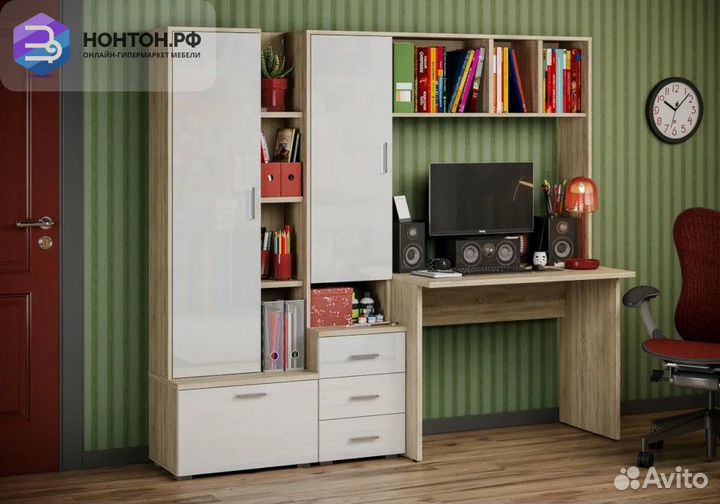 Уголок школьника Паскаль-5 дуб сонома светлый / бе