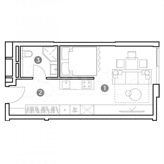 Апартаменты-студия, 31,6 м², 15/29 эт.