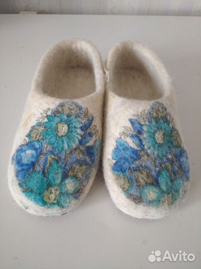 Тапочки валяные из овечьей шерсти
