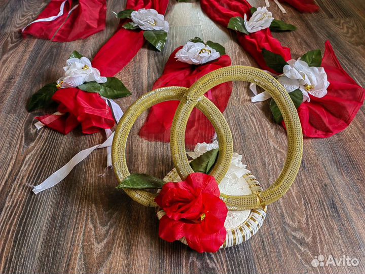 Свадебные украшения на машину бу