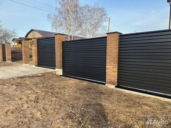 Забор жалюзи хайтек чёрный матовый