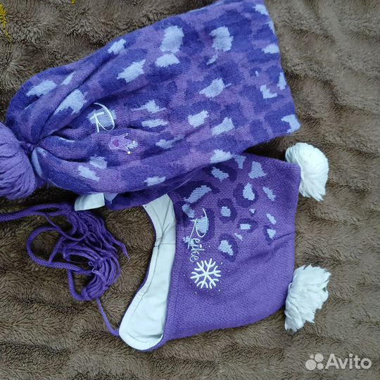 Комбез зимний для девочки, р. 98 + шапка и шарф