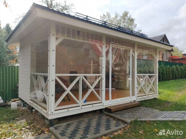 Мягкие окна на беседку