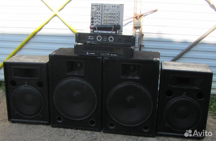 Колонки FA 2000W 4шт Pro Усилители Микшер Микрофон