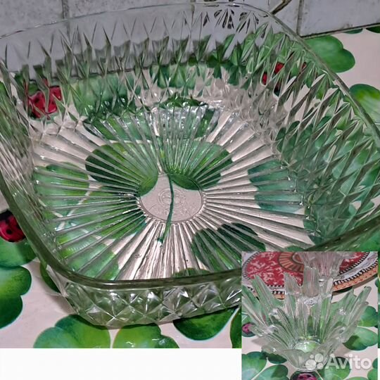 Ваза винтаж финское стекло корона конфетница салат