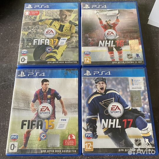 Игры на ps4 fifa 15,17 и nhl 16,17