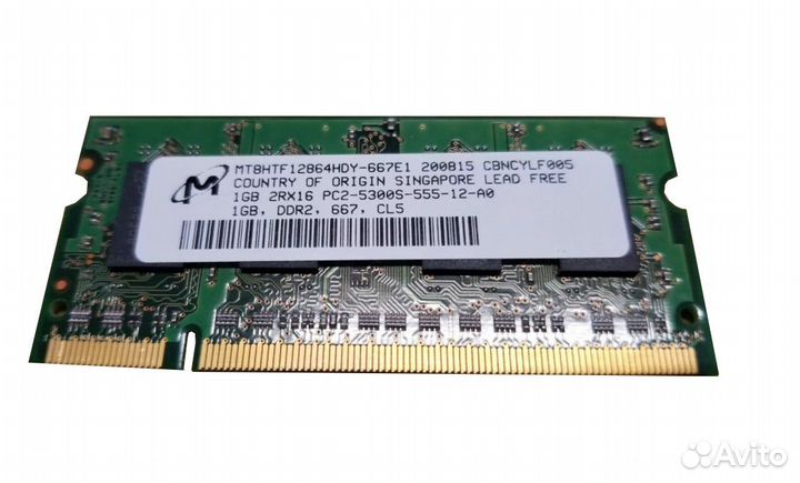 Micron 1GB PC2-5300 2Rx16 SO-dimm DDR2 667MHz