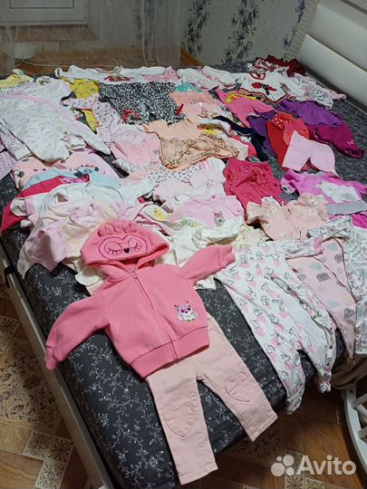 Вещи на девочку пакетом 56-74 от рождения до года