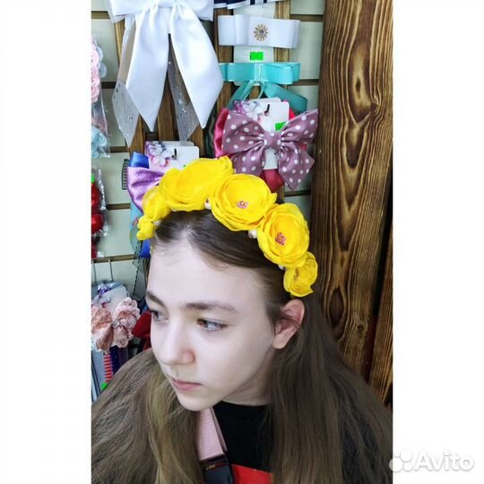 Ободок ручной работы из шифона