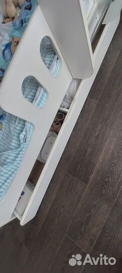 Детская двухярусная кровать с матрасом бу