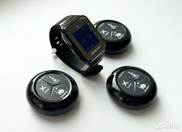 Кнопка вызова кальянщика Премиум и часы пейджер