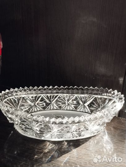 Хрустальная конфетница с крышкой СССР вазы