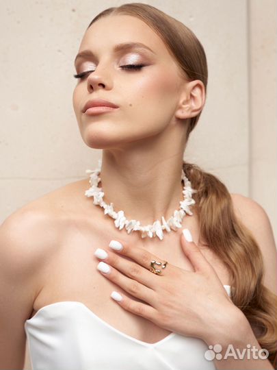 Колье чокер из натуральных камней ручной работы