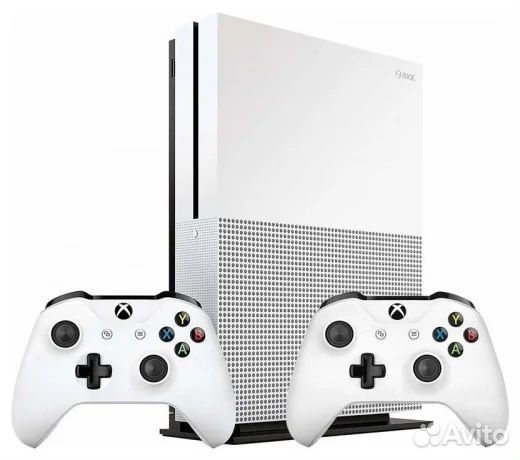 Xbox one s с двумя геймпадами и играми по подписке