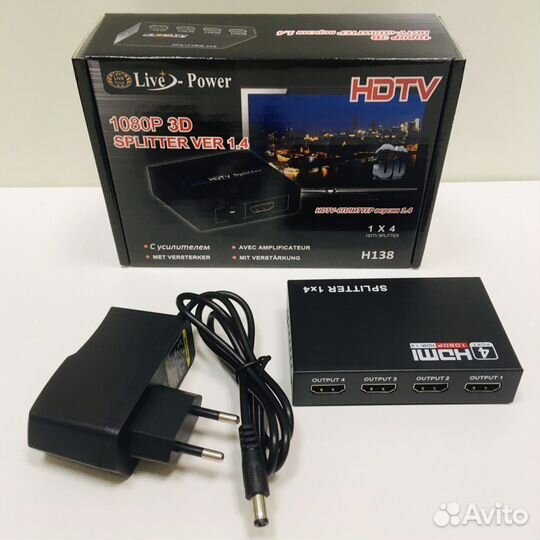 Сплиттер hdmi 1 вход 4 выхода v 1.4