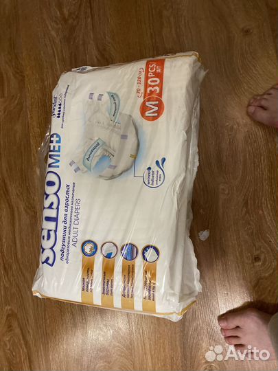 Памперсы для взрослых размер m по 30 штук
