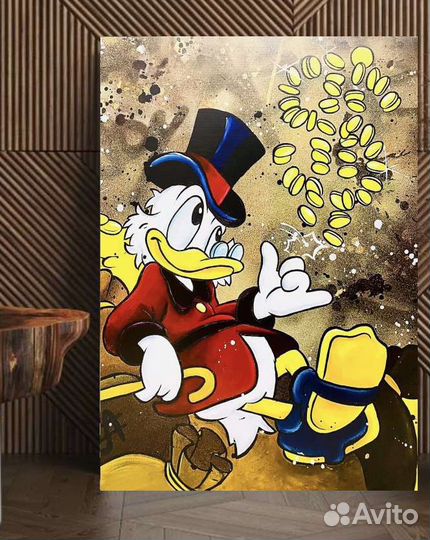 Денежная картина Скрудж Макдак для дома