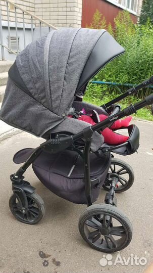 Коляска 2 в 1 Indigo мод. Indigo экокожа+текстиль