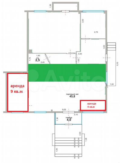 Рубцовск, помещение и торгового место, 10.5 м²