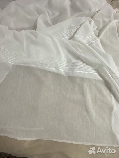 Тюль белая новая лен