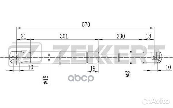 Пружина газовая багажника Mitsubishi Carisma 95