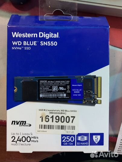 SSD M2 nvme 250Gb WD Blue SN550